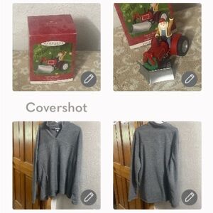 HallMark🎅🏼Santa🚜❄️snow plow+XXL Croft & Barrow pockets zip neck⏺